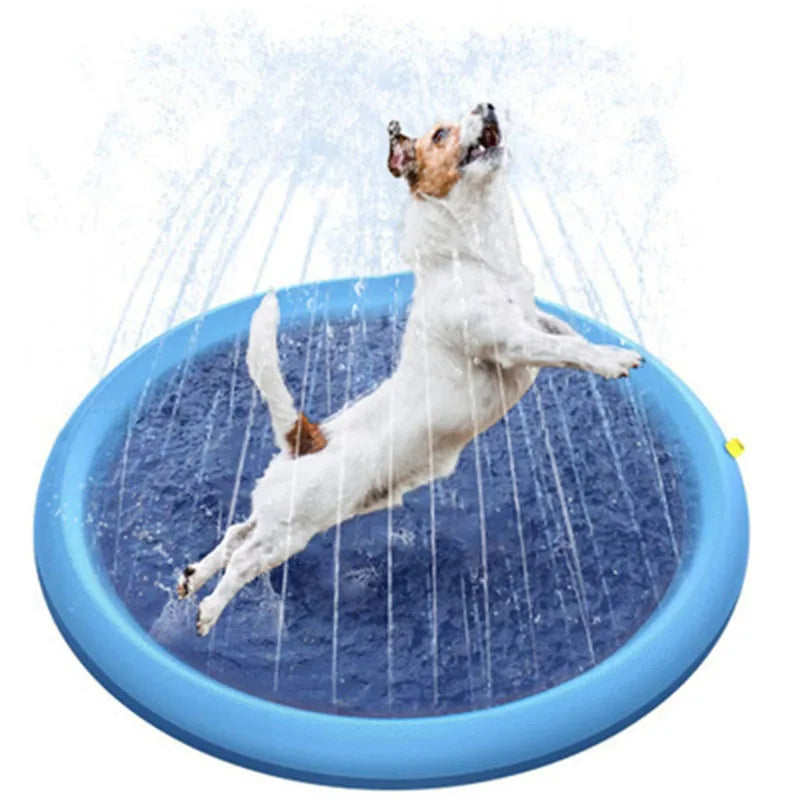 Pet Dog Water Spray Mat Pvc Inflatable Water Fountain Spray Mat Pet Bathing Mat Outdoor Water Play dog toy pomerian dog accessories