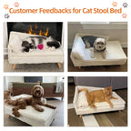 L-Shape Dog Sofa Bed Cat Cushion Stool Warm Nesting Couch with Rubber Wooden Legs Soft Comfortable Pet Furniture
