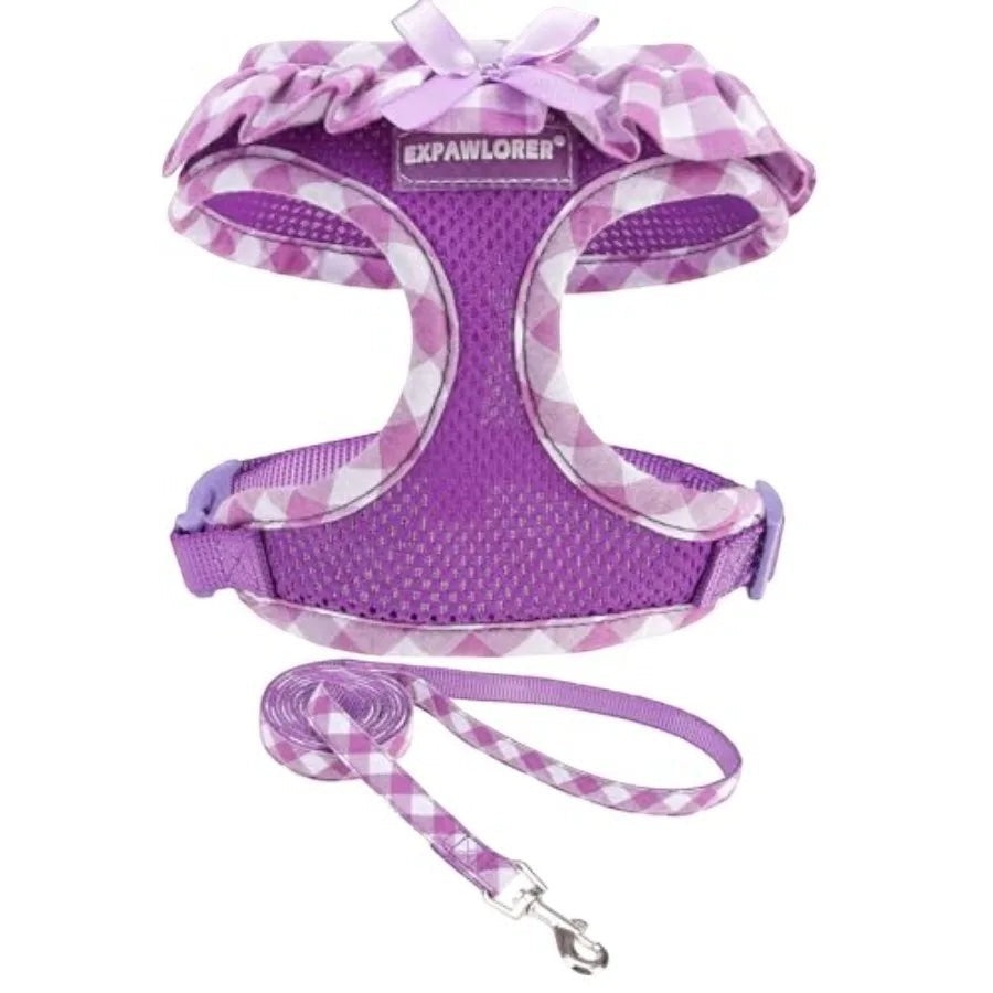 Mincy Pets Step-In Mesh Dog Harness Collar & Leash Set product photo.