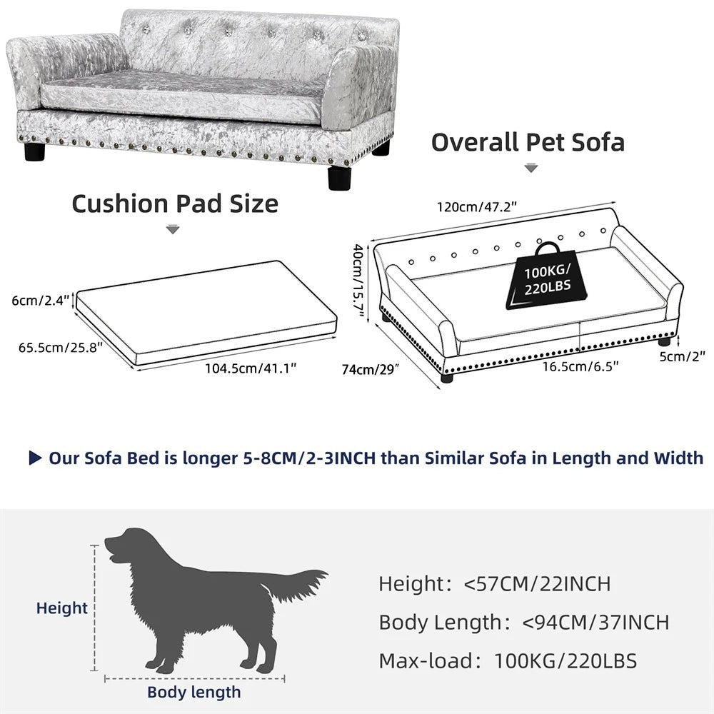 Mincy Pets Raised Cushioned Pet Sofa Bed product photo.