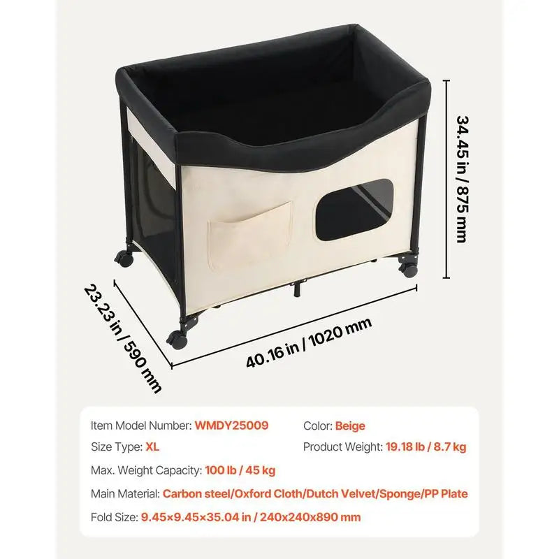 Wanderlux Folding Travel Cot — Oxford Cloth & Dutch Velvet