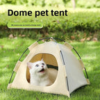 Portable Cat Tent Bed Breathable Oxford Pet House with Double-sided Mat Summer Cooling Cat Cave for Indoor Outdoor Cats Dogs