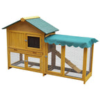 Ye Rabbit Hutch Outdoor: 2-tier Wooden Rabbit House with Waterproof Roof, Removable Tray, Viewing Window, Suitable for Small Animals like Guinea Pigs and Hamsters