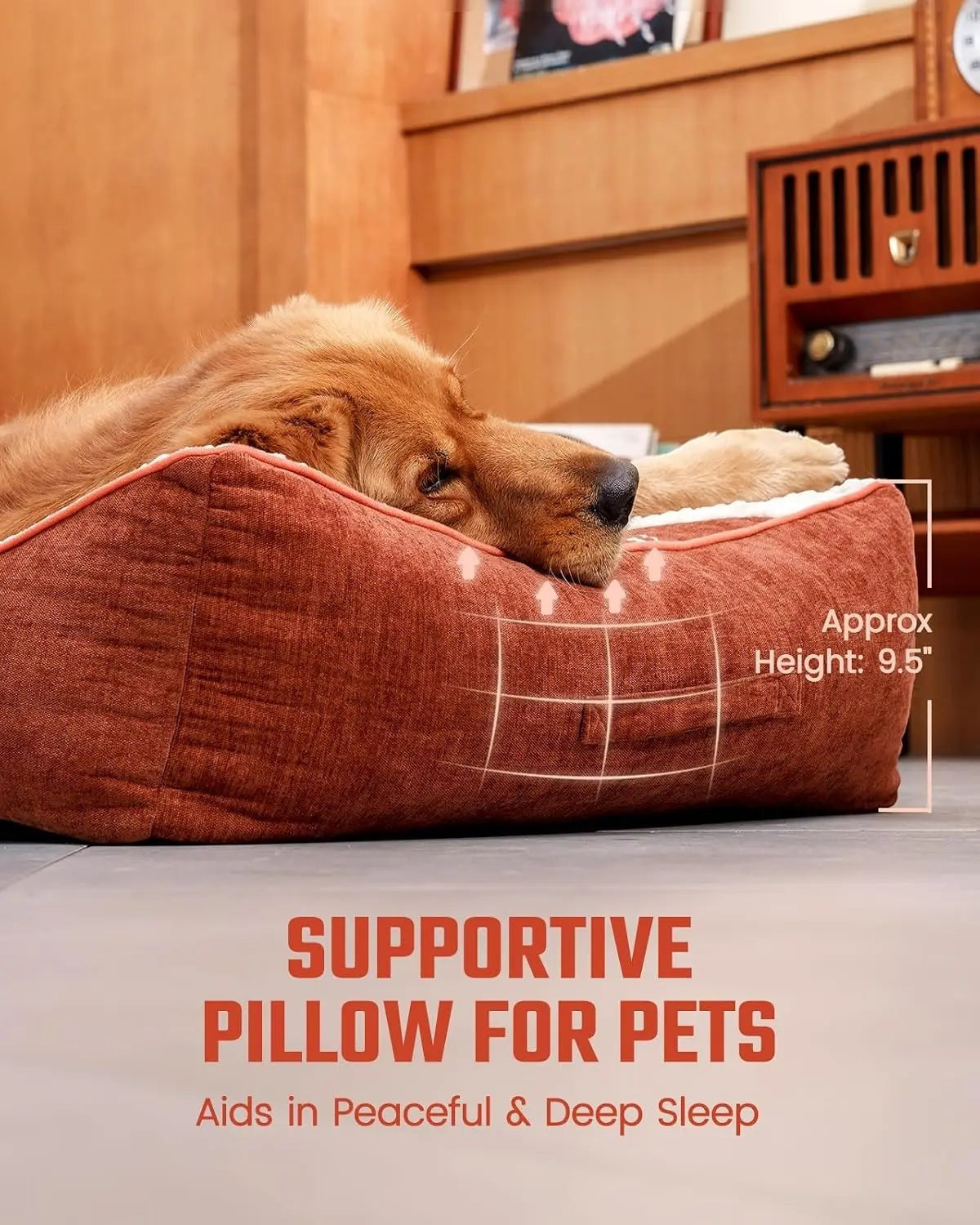 Orthopedic Crate Dog Bed with Washable Cover