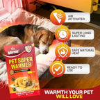 Super Warmer for Dogs and Cats Air‑Activated Pet Heat Packs Bigger and Wider for Bed and Crate Warmth All‑Natural, Odorless, St