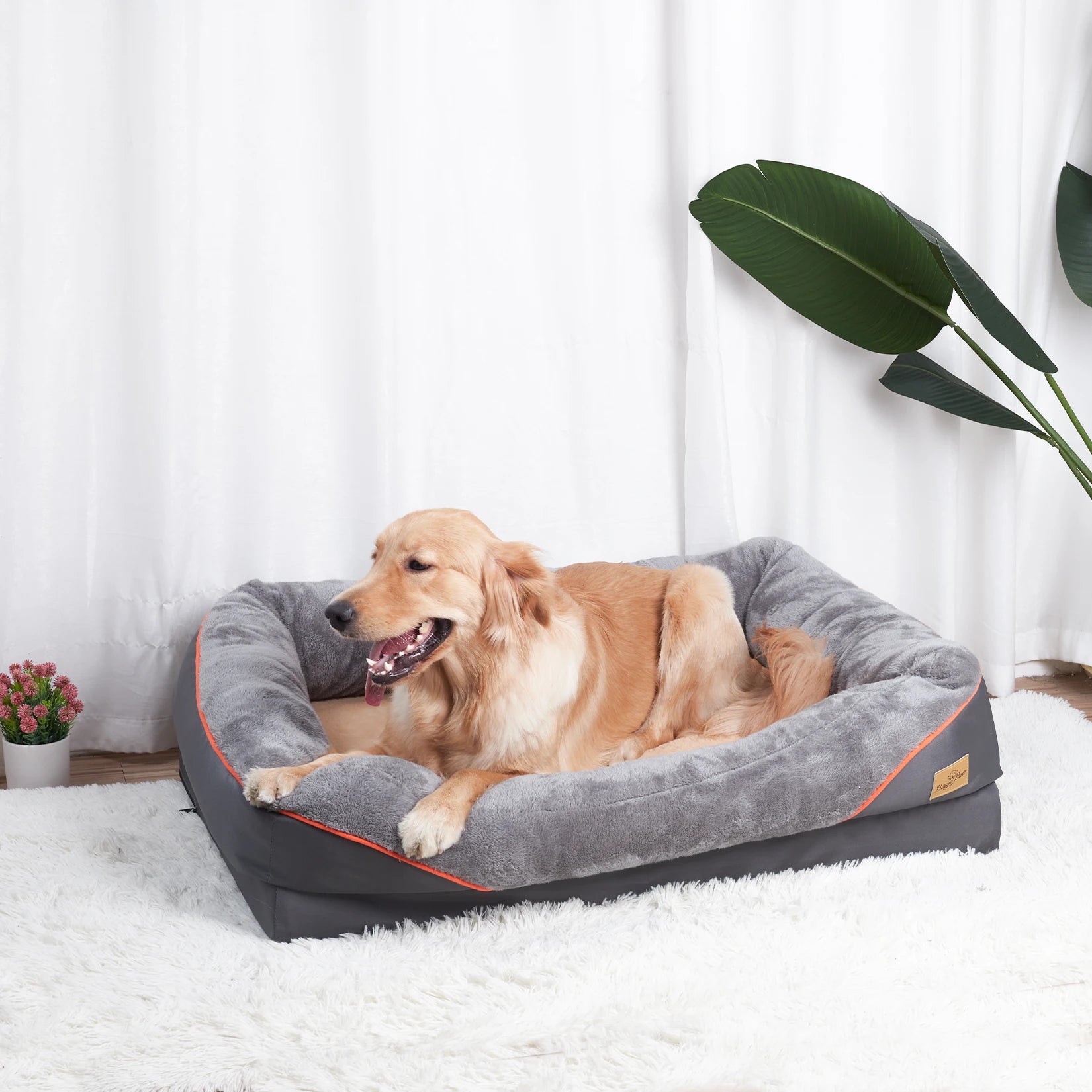 Large Dog Bed Soft Comfortable Warm Fleece Removable Washable Cover Pet Bed Waterproof