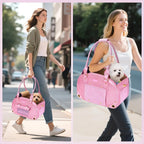 Pet Carrier Purse for Small Dogs Cats, Bling Waterproof Premium Leather Travel Bag, Airline Approved