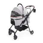 4-Wheel Foldable Pet Stroller for Dogs & Cats with 360° Rotating Wheels, Separable Carrier & Travel Bag for Small Animals