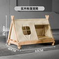 Cat Bed with Window Wooden Cat Tent Bed Elevated Pet House Dogs Bed with Stable Frame Pet Supplies Safe Comfortable Cat Bed