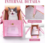 Pet Carrier Purse for Small Dogs Cats, Bling Waterproof Premium Leather Travel Bag, Airline Approved