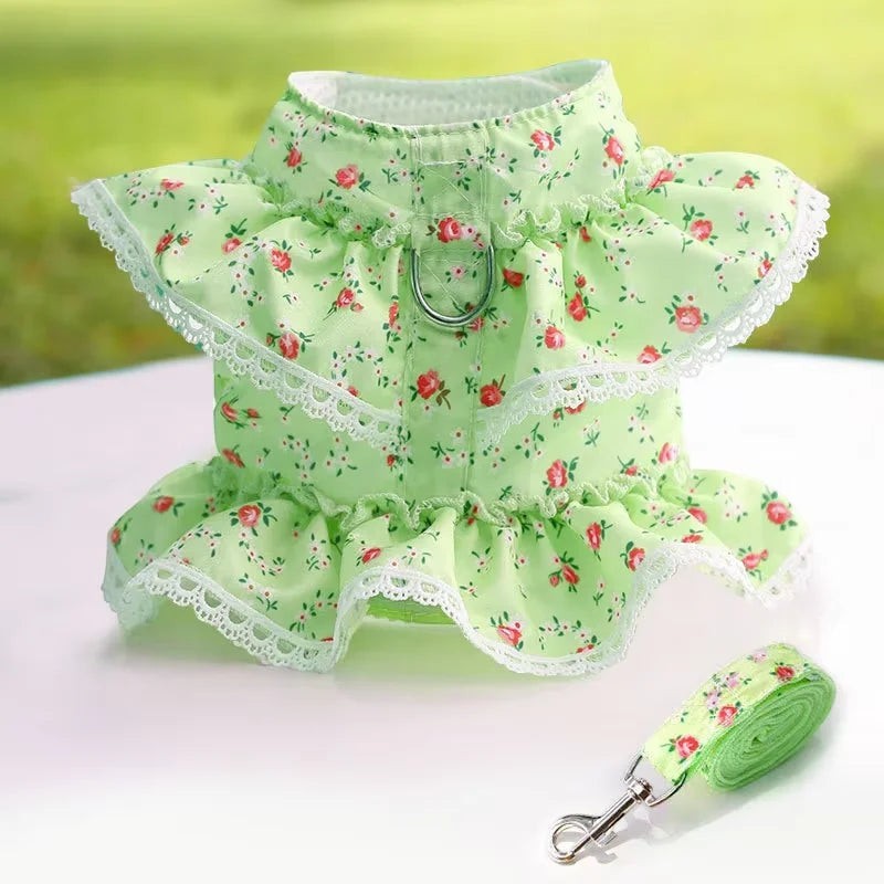 Mincy Pets Lace Harness with Leash for Small Dogs & Cats product photo.