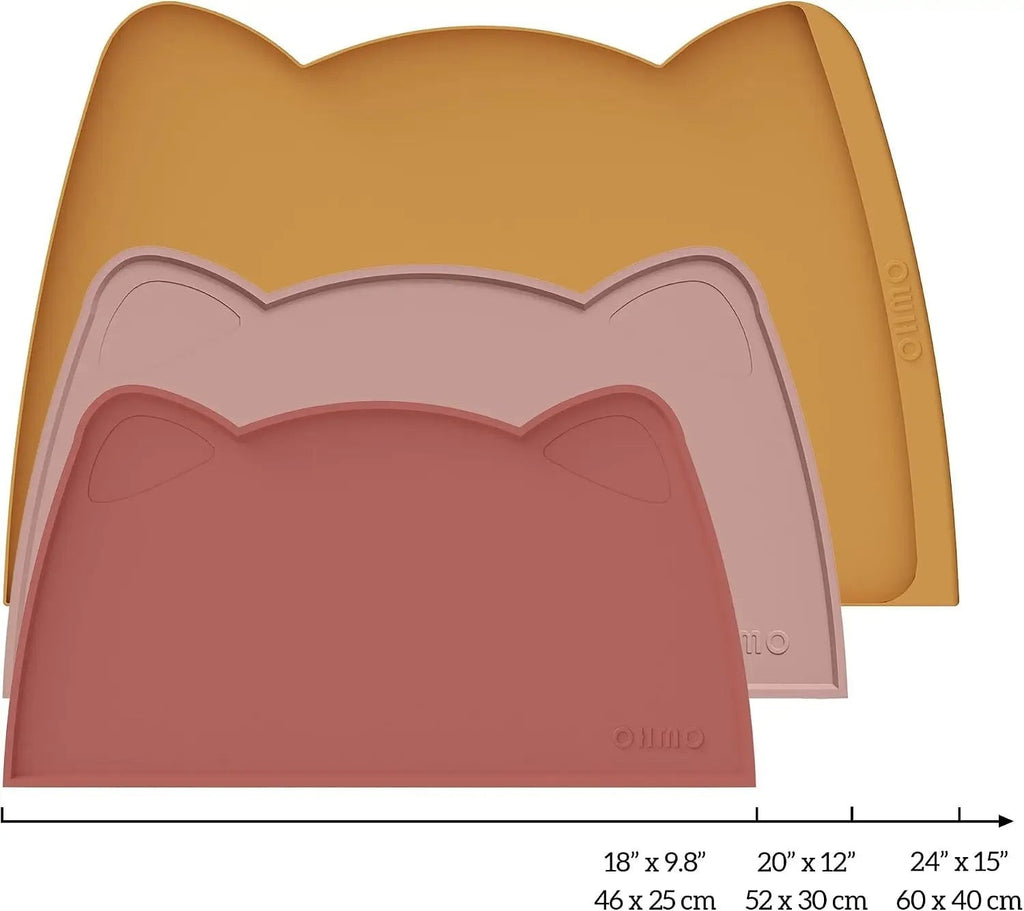 Non-Skid Silicone Pet Feeding Mat, Waterproof Dog Bowl Tray, Easy Clean, 18x10 inch