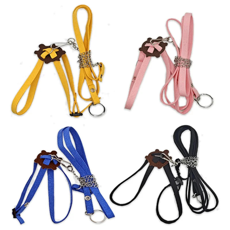 Turtle Traction Belt Control Rope Training Belt Outdoor Walking Leash Harness Reptile Leash Pet Supplies PU Leather Pet Traction