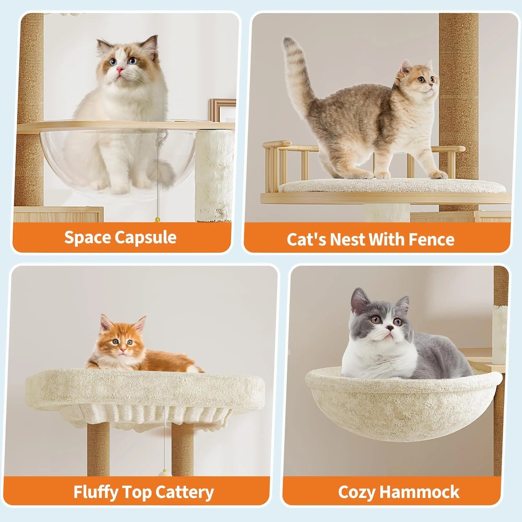 Cat Tree With Litter Box Enclosure Multi Level Cat Tower Hidden Litter Box Furniture Large Plush Top Perch Sisal Scratching Posts Cat Condo And Hammock For Indoor Cats Living Room