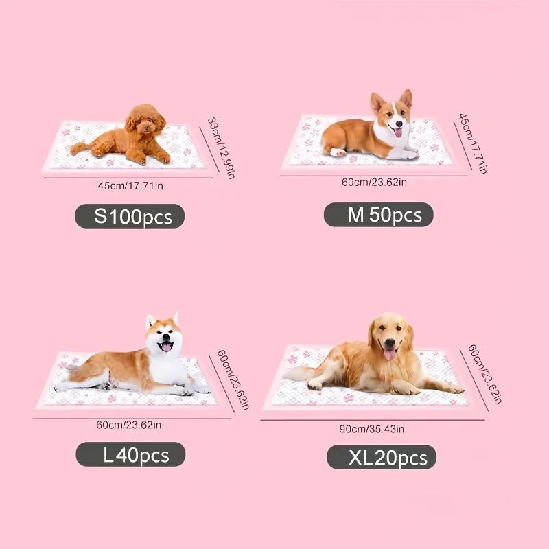 Four Sizes Leak Proof Quick Dry Six Layer Absorbent Dog Pee Pads Puppy Training Mats For Dogs Cats Rabbits Indoor Bathroom Us