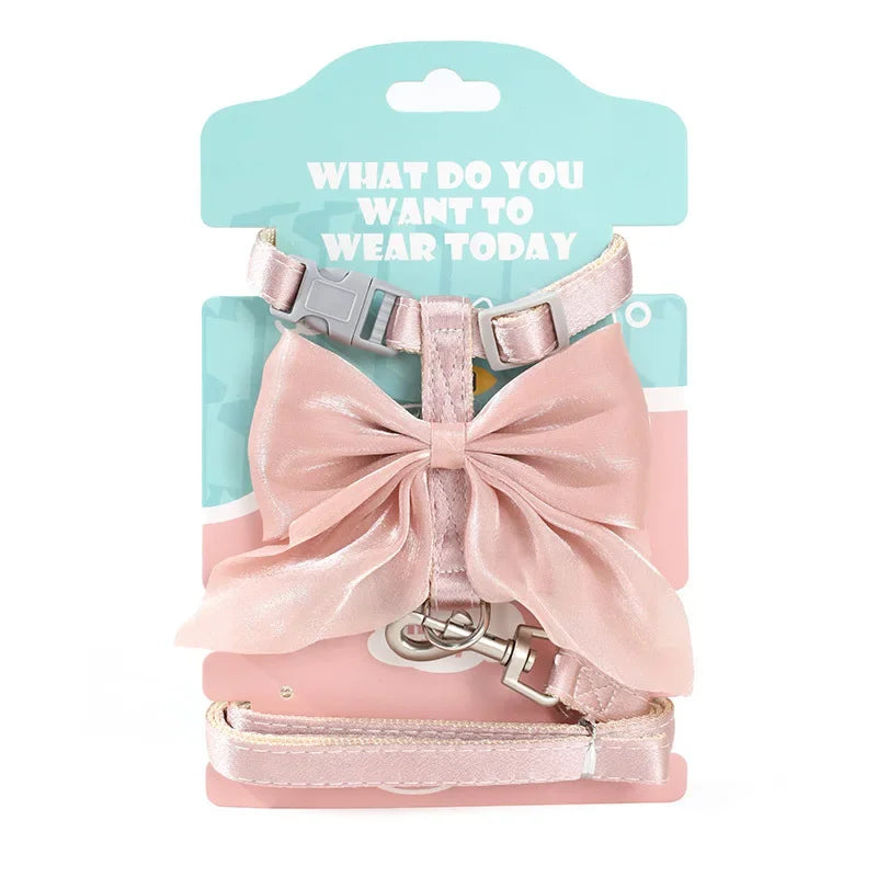 Cat Collar and Lead Adjustable Harness with Traction Rope for Cats Kittens Puppies