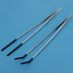 Stainless Steel Reptile Feeding Tongs With Rubber Tips Aquarium Aquarium Straight And Curved Tweezers Pet Feeding Accessories