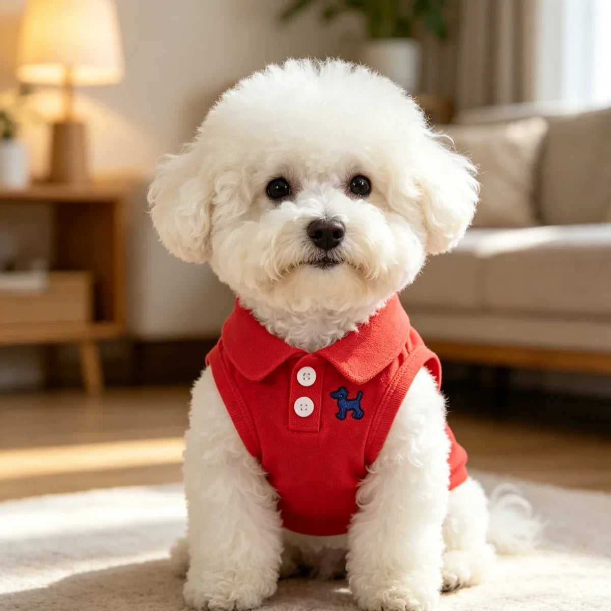 Spring and Summer Solid Color Polo Shirt Puppy Thin Breathable T-shirt Cat Vest Pet Clothing Skin Friendly and Delicate