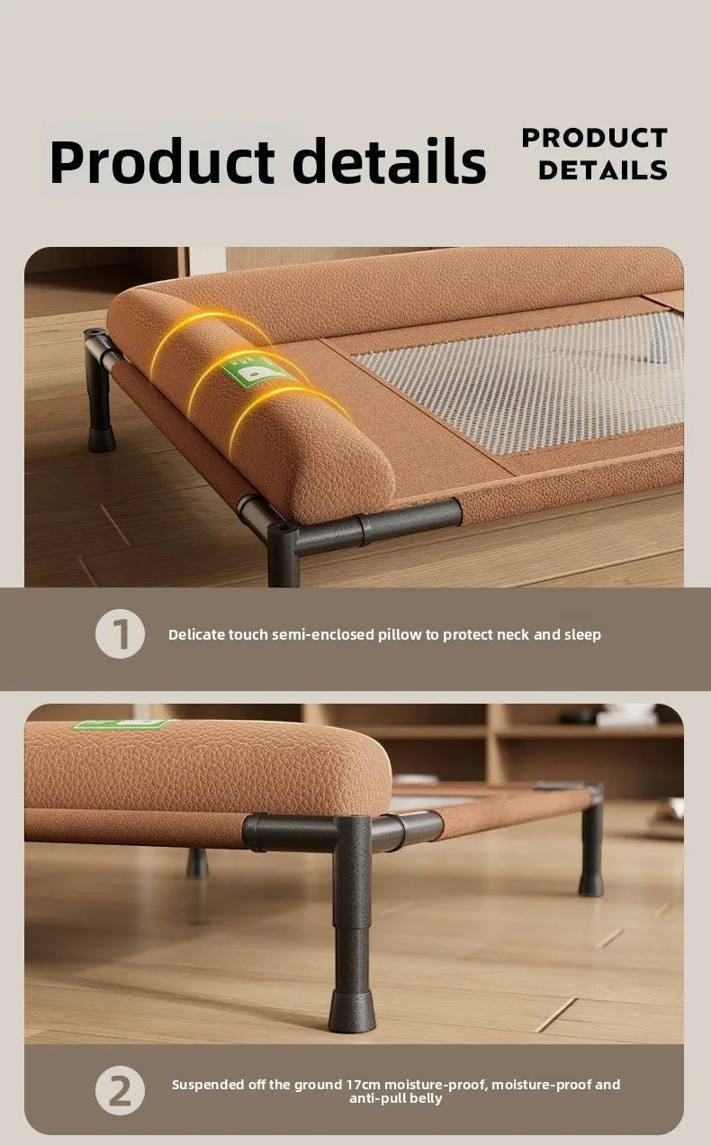 Pet Travel Cot with Soft Edged Pillow Breathable Elevated Cooling Dog Bed for Dogs Hammock Bed Small for Indoor & Outdoor