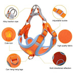 Small Medium Dogs Harness Vest Walking Traction Rope Reflective Straps, Soft Mesh Harness Breathable Pet Supplies