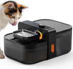 Wireless Cat Water Fountain, 3.5L Stainless Steel, No Filters, 3000mAh Battery, Quiet Pump for Cats & Small Pets, Black