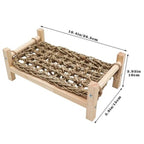 Bearded Dragon - Natural Wood and Seagrass Hammock, Reptile Tank Basking Platform Accessories for Leopard Gecko, Lizard, Frog