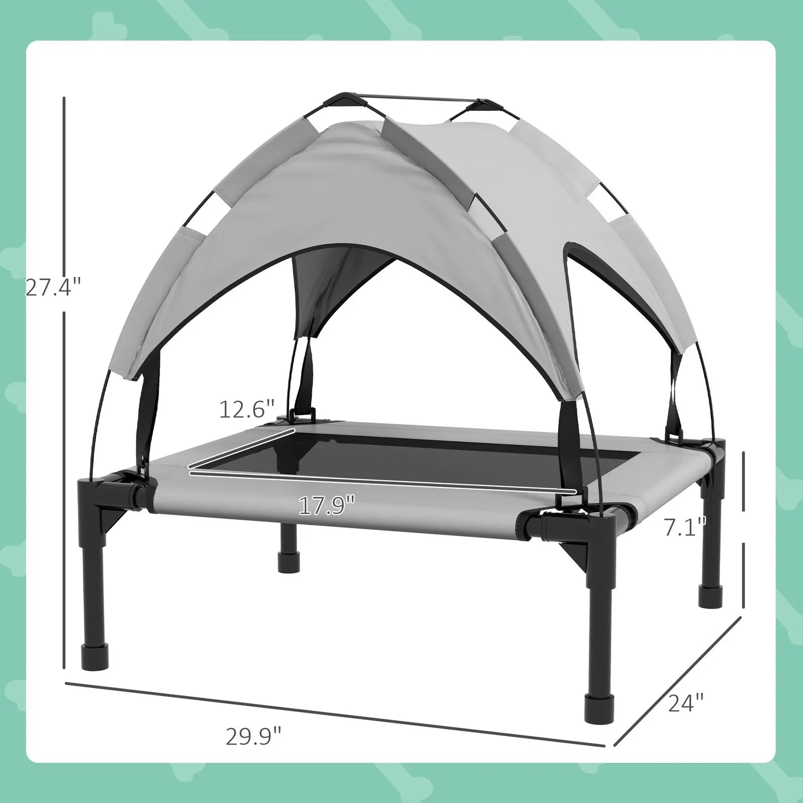 Elevated Outdoor Dog Bed with Canopy