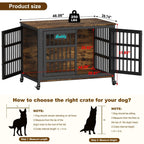 Dog Crate Furniture with Casters