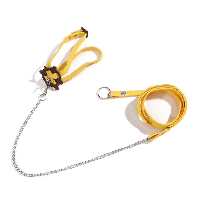 Turtle Traction Belt Control Rope Training Belt Outdoor Walking Leash Harness Reptile Leash Pet Supplies PU Leather Pet Traction