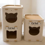 Creativity Double Layer Cat House Felt Foldable Cat Castle Bed Breathable Wear-resistant Cat Scratching Board Cat Supplies