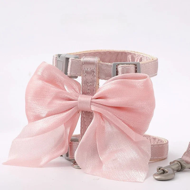 Cat Collar and Lead Adjustable Harness with Traction Rope for Cats Kittens Puppies