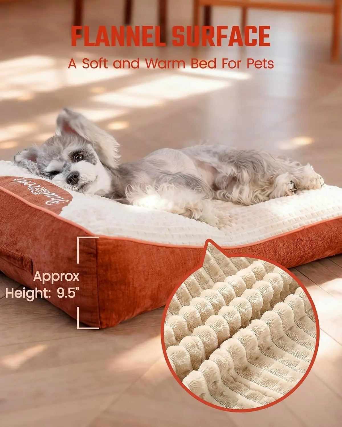 Orthopedic Crate Dog Bed with Washable Cover