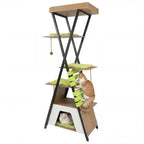 73 Inch Multi-level Cat Tree for Indoor Cats with Elevated Perch and Large Condo-Green