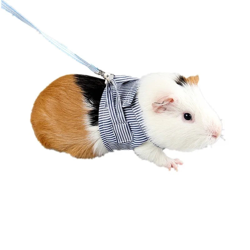 Floral Summer Pet Clothes with Harness & Leash Set Small Animal Outfit for Hamster Guinea Pig Squirrel Mice and Small Pets