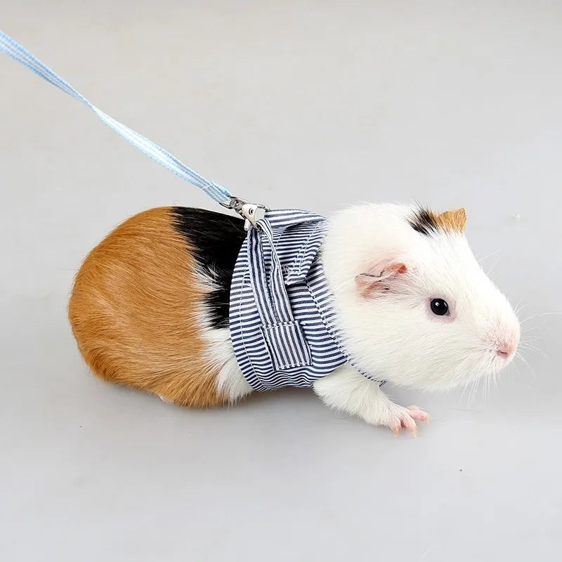 Floral Summer Pet Clothes with Harness & Leash Set Small Animal Outfit for Hamster Guinea Pig Squirrel Mice and Small Pets