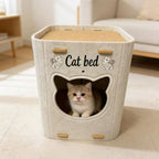 Creativity Double Layer Cat House Felt Foldable Cat Castle Bed Breathable Wear-resistant Cat Scratching Board Cat Supplies