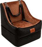Elevated Dog Car Seat for Small to Medium Dogs, Up to 35 lbs, with Safety Belts & Washable Cover