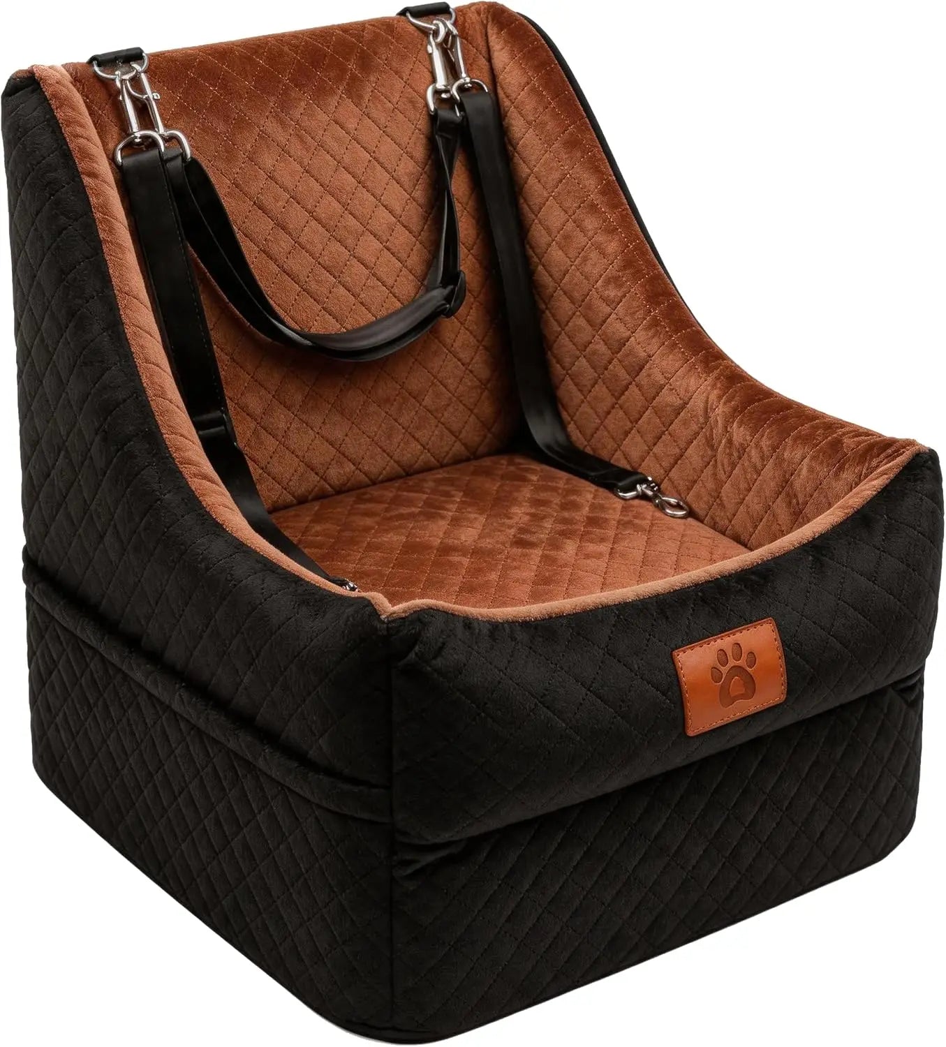 Elevated Dog Car Seat for Small to Medium Dogs, Up to 35 lbs, with Safety Belts & Washable Cover
