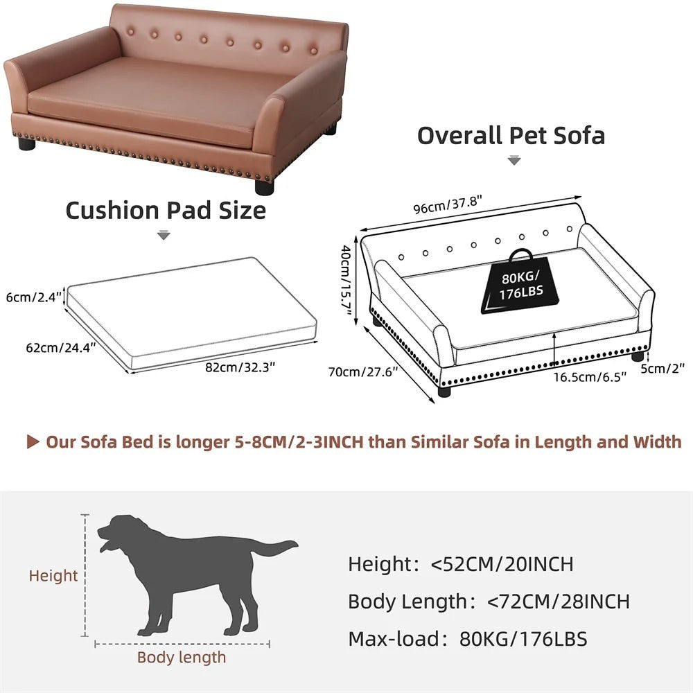 Mincy Pets Raised Cushioned Pet Sofa Bed product photo.