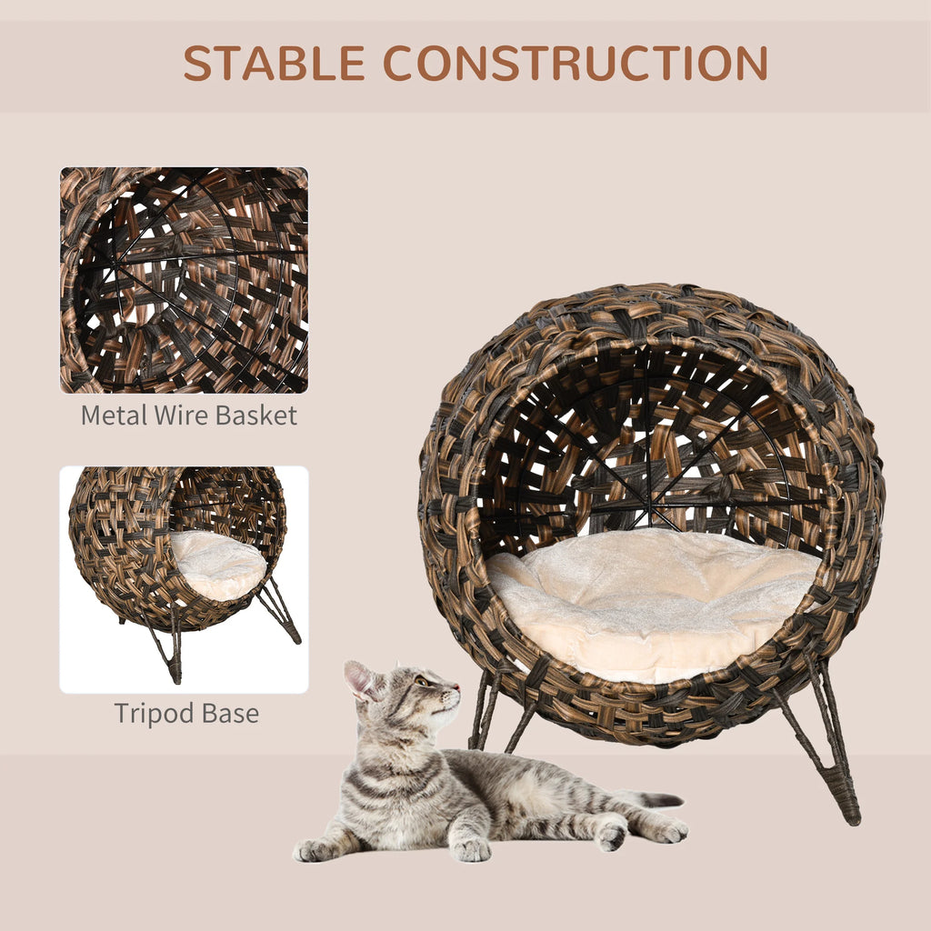 20.5" Hyacinth Cat House, Elevated for Comfort