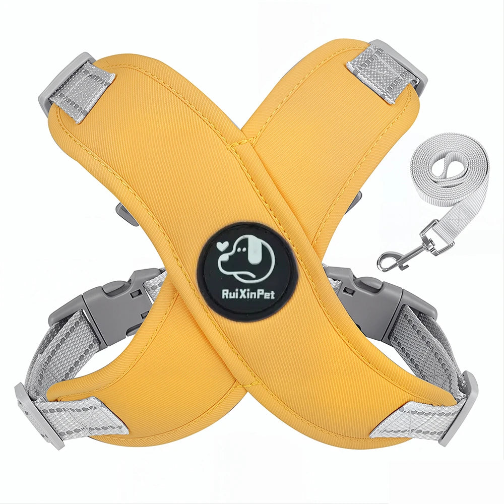 Mincy Pets Reflective Vest Harness & Leash Set with D-Ring product photo.