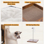 Mincy Pets Modern Wood Corner Cat Tree product photo.