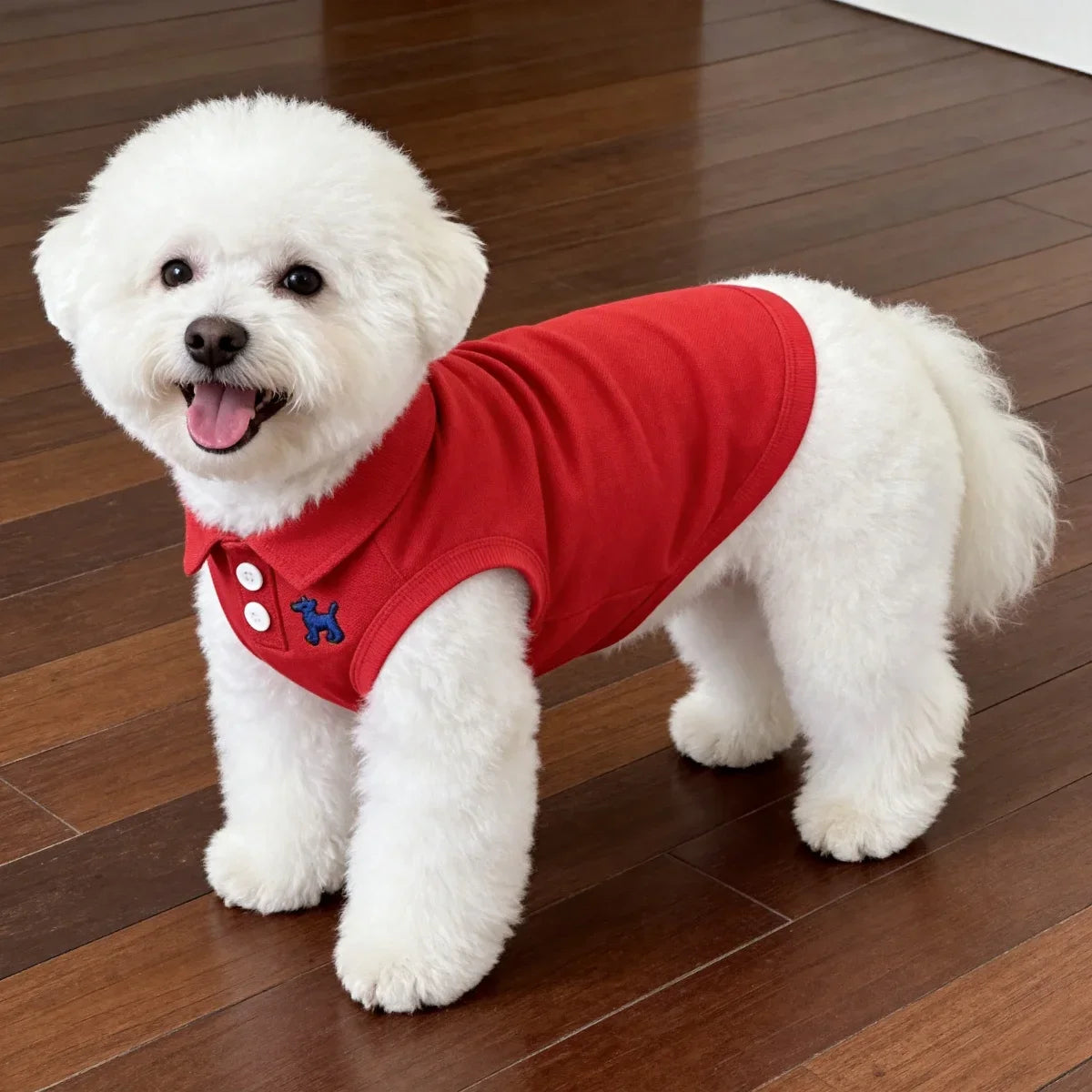 Spring and Summer Solid Color Polo Shirt Puppy Thin Breathable T-shirt Cat Vest Pet Clothing Skin Friendly and Delicate