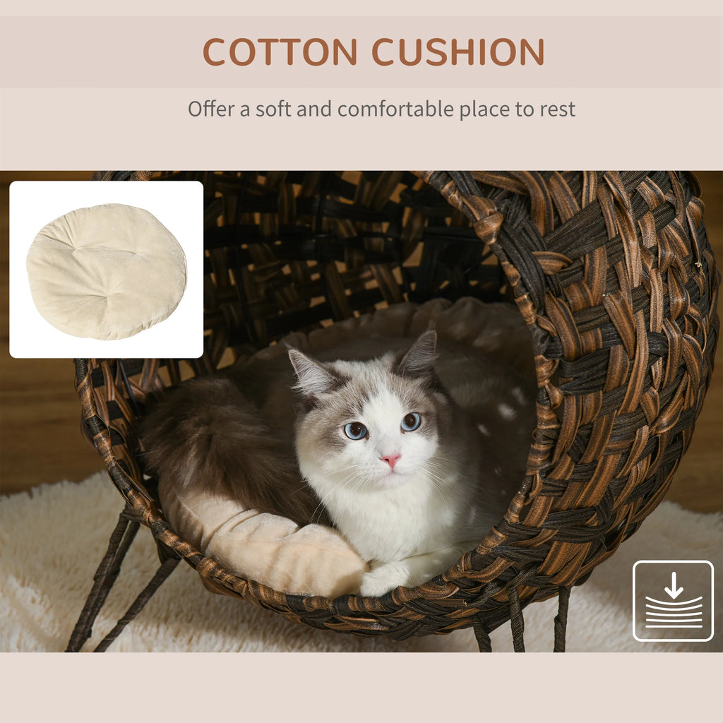 20.5" Hyacinth Cat House, Elevated for Comfort