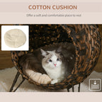 20.5" Hyacinth Cat House, Elevated for Comfort