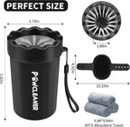 7 in 1 Dog Paw Cleaner for Dogs & Cats - Portable Paw Washer, Bath Brush, 2 Toothbrushes, 3 Towels (Medium, Black)