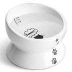 Cat Bowl Anti Vomitg, Raised Food Bowls, Tilted Elevated Bowl, Ceramic Pet Food Bowl for Flat Faced Cats, Small Dogs, Protect P