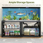 Fish Tank Stand with Power Outlet, 71"×18.9" Tabletop, 3500LBS, Fits 125/150 Volumns Aquariums, Capacity, Heavy Duty Aquarium S