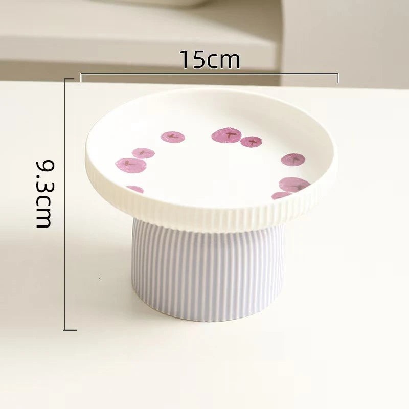 Elevated Ceramic Cat Bowl Non-Slip Pet Food DishHeavy Base for Flat-Face Cats/Dogs, Neck Protection, Anti-Spill, Easy Clean