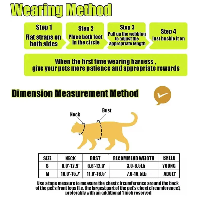 Cute Bee Cat Harness Leash Set I Shape Escape Proof Adjustable Chest Strap Lightweight Breathable Outdoor Walking Rope For Cat